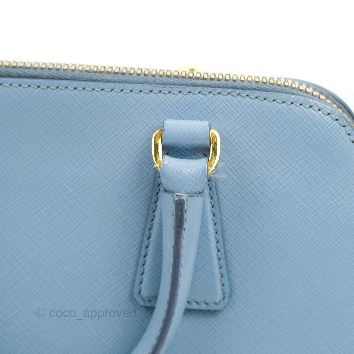 Prada Saffiano Lux Small Promenade Tote Light Blue