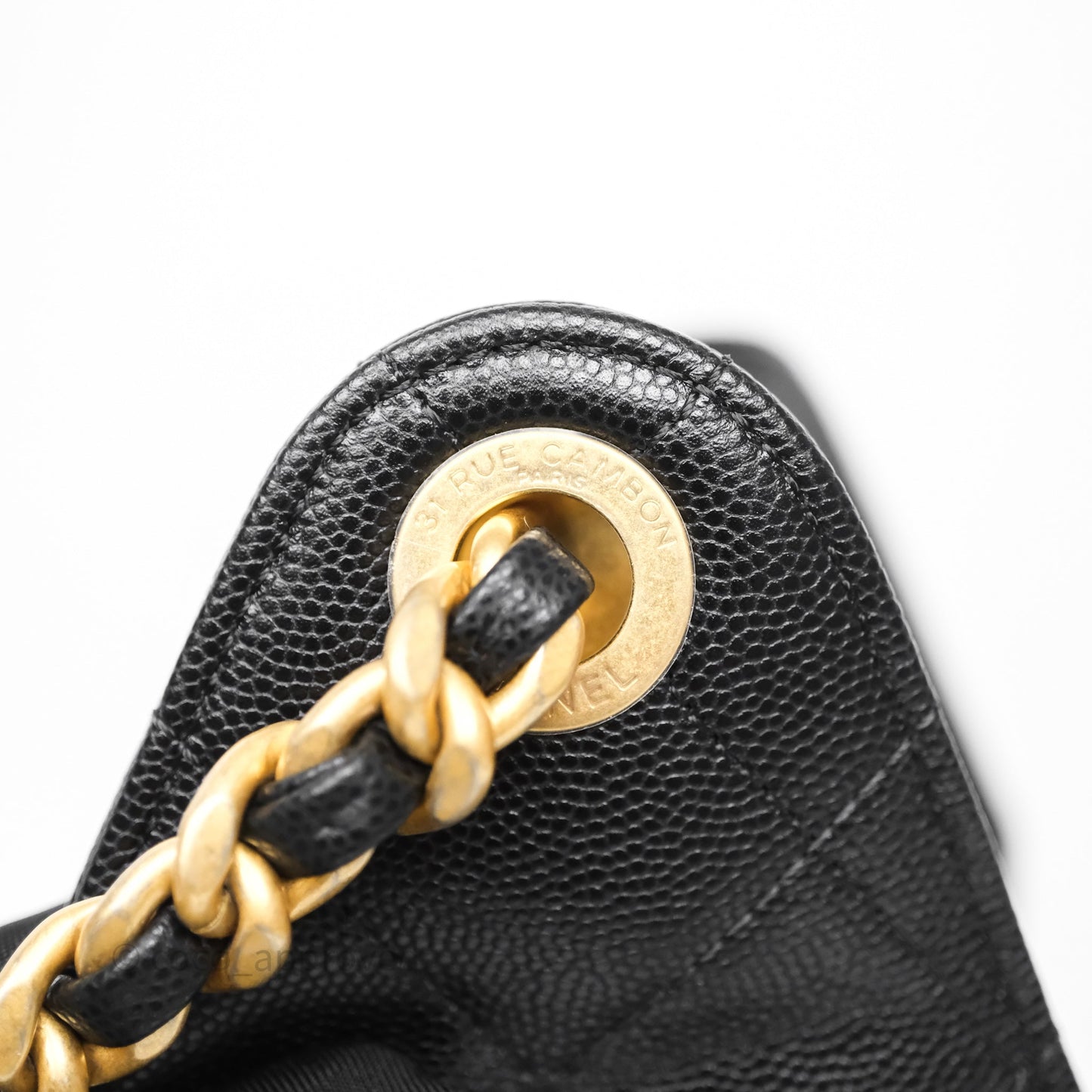 Chanel 25 Small Black Caviar Aged Gold Hardware