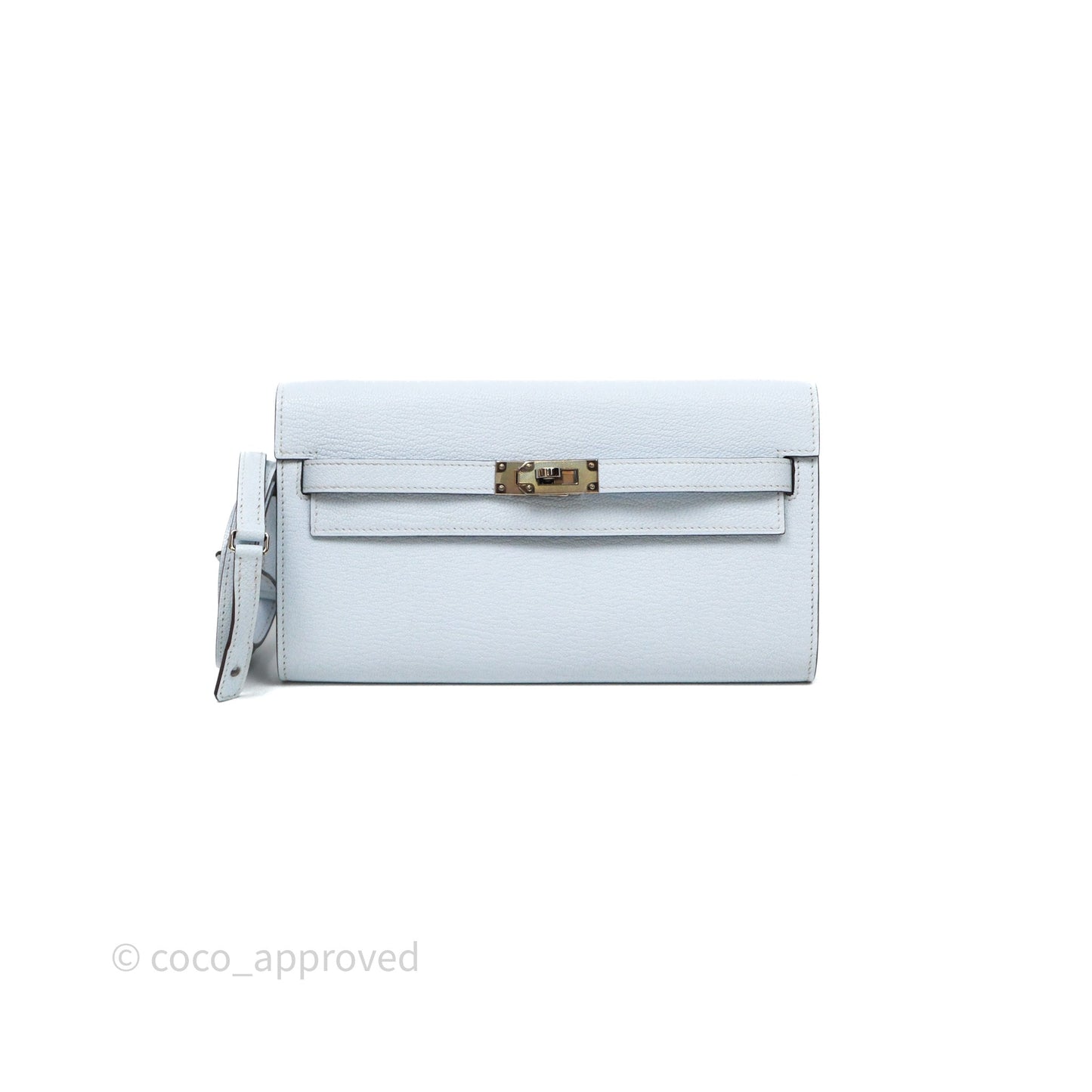 Hermès Kelly To Go Bleu Brume T0 Chèvre Mysore Palladium Hardware