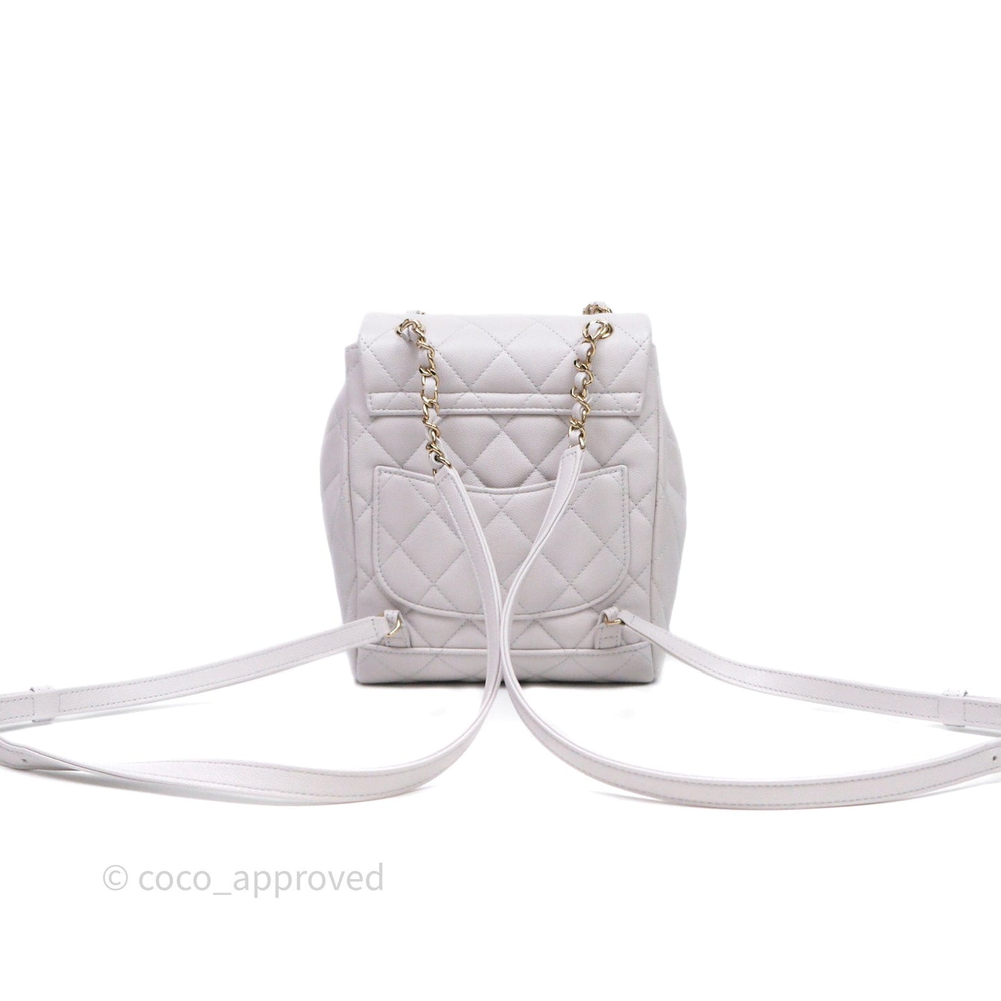 Chanel Mini Urban Spirit Backpack Pale Gray Caviar Gold Hardware