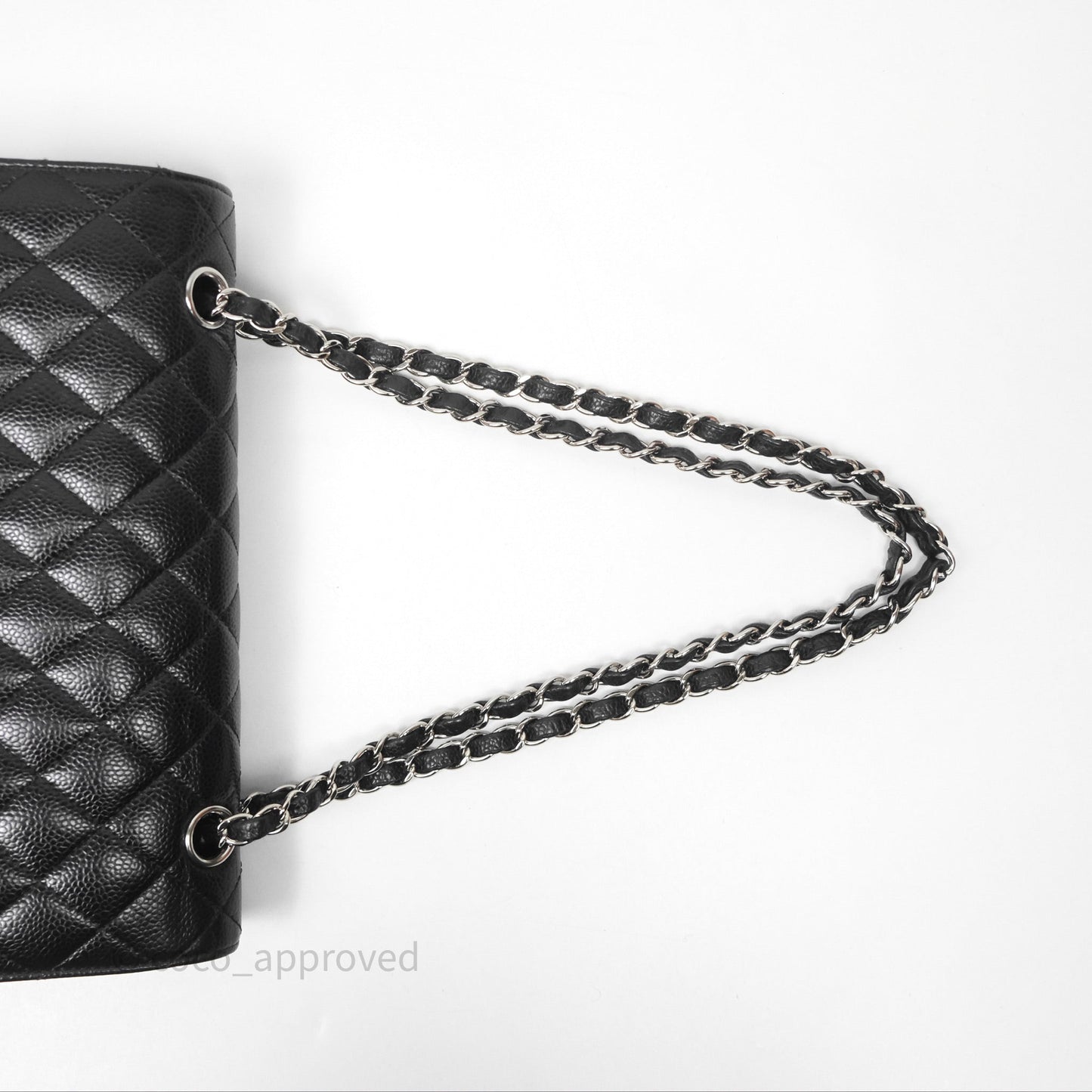 Chanel Classic M/L Medium Flap Quilted Black Caviar Silver Hardware
