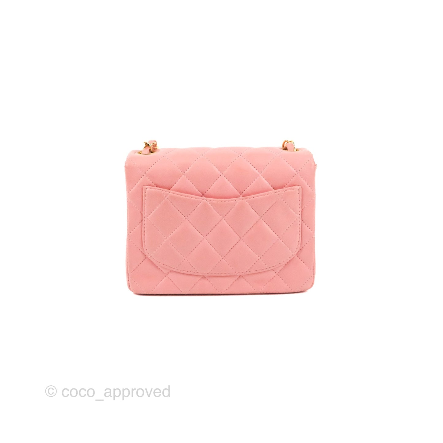 Chanel Quilted Vintage Mini Square Flap Pink Lambskin 24K Gold Hardware