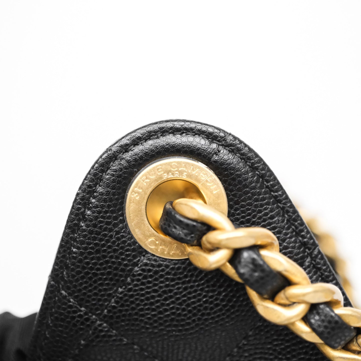 Chanel 25 Small Black Caviar Aged Gold Hardware
