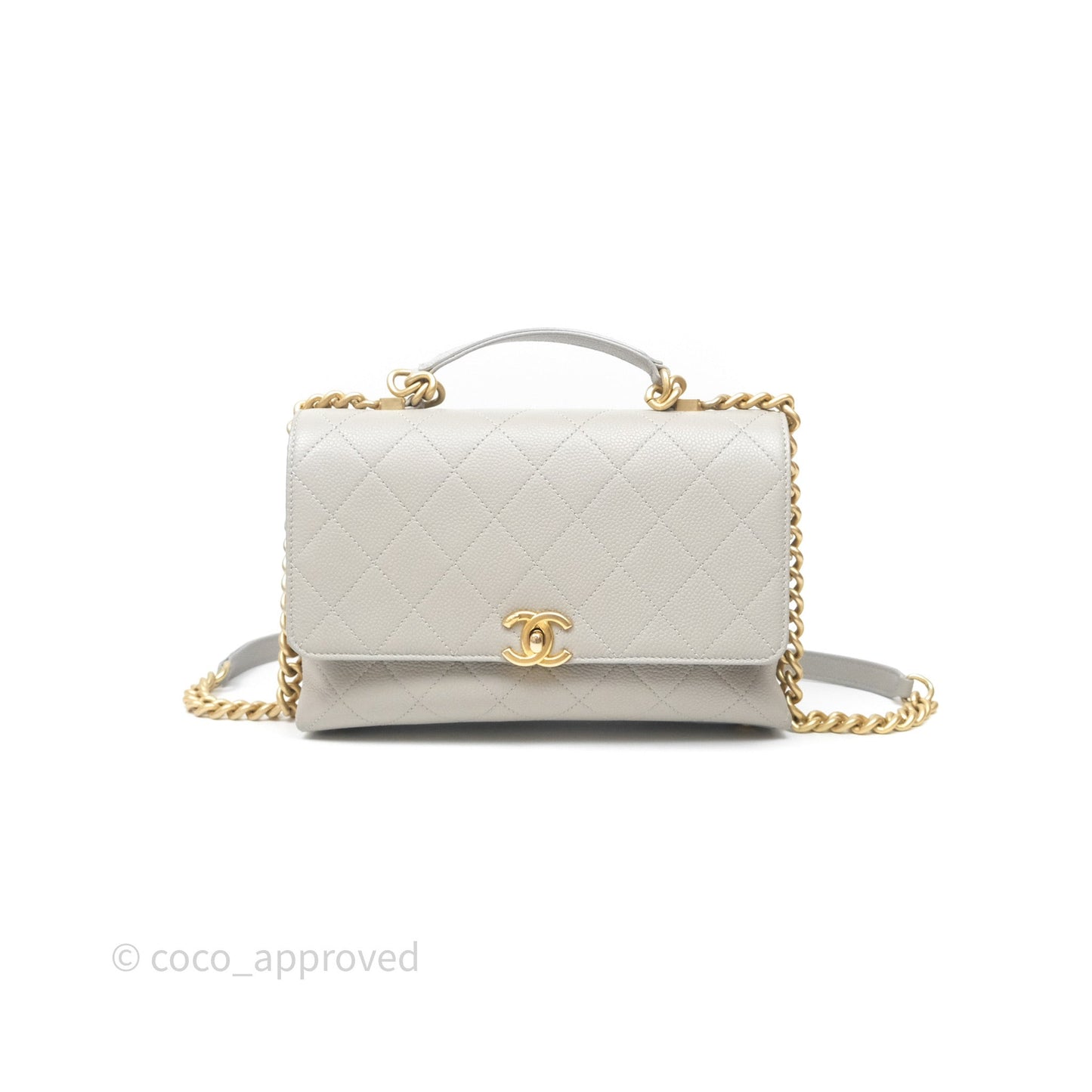 Chanel Chic Affinity Small Grained Calfskin Grey Gold Hardware