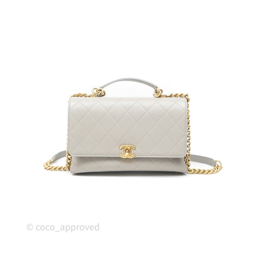 Chanel Chic Affinity Small Grained Calfskin Grey Gold Hardware
