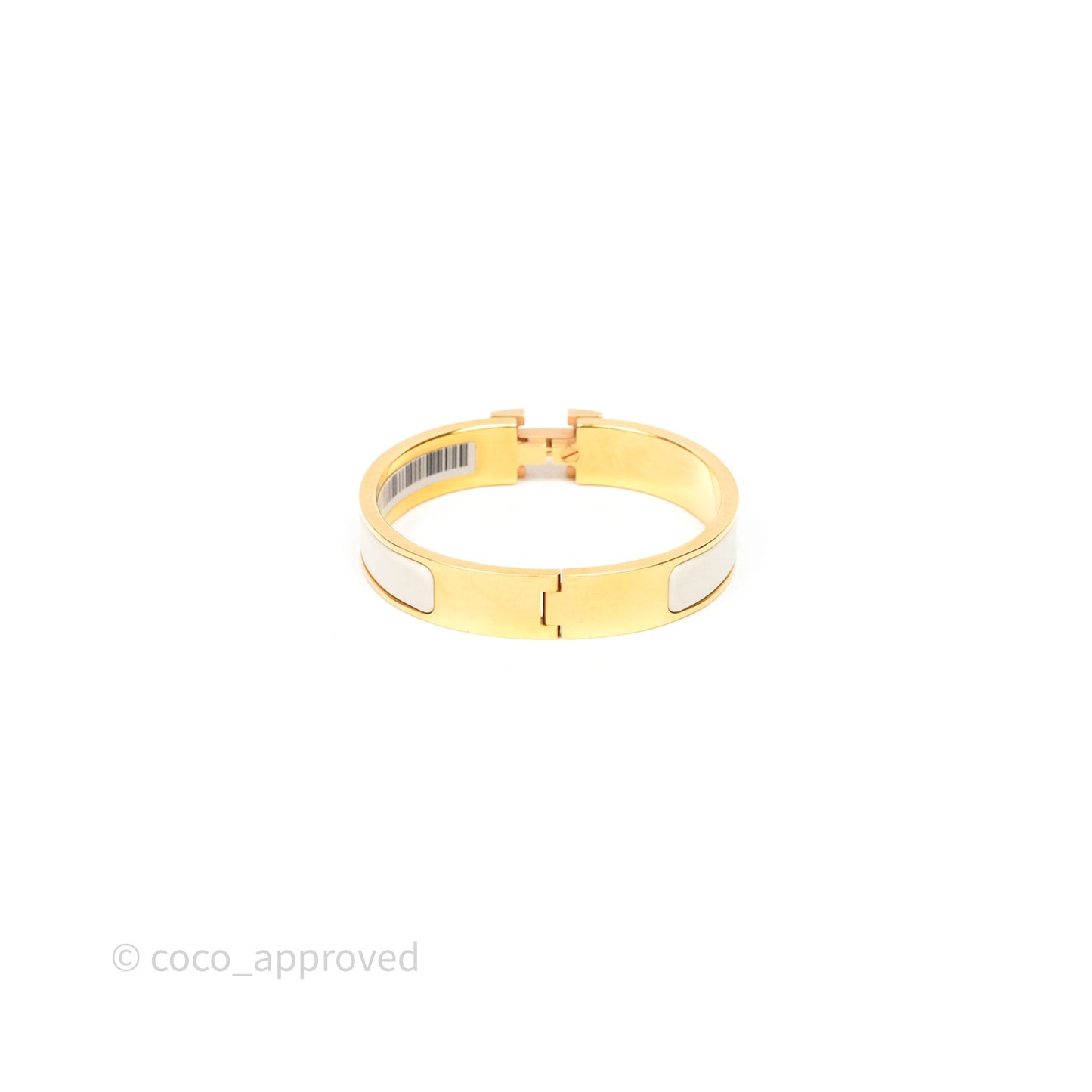 Hermès Clic H Bracelet White Rose Gold Hardware PM