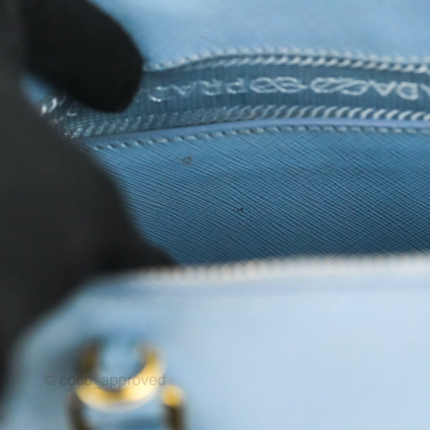 Prada Saffiano Lux Small Promenade Tote Light Blue