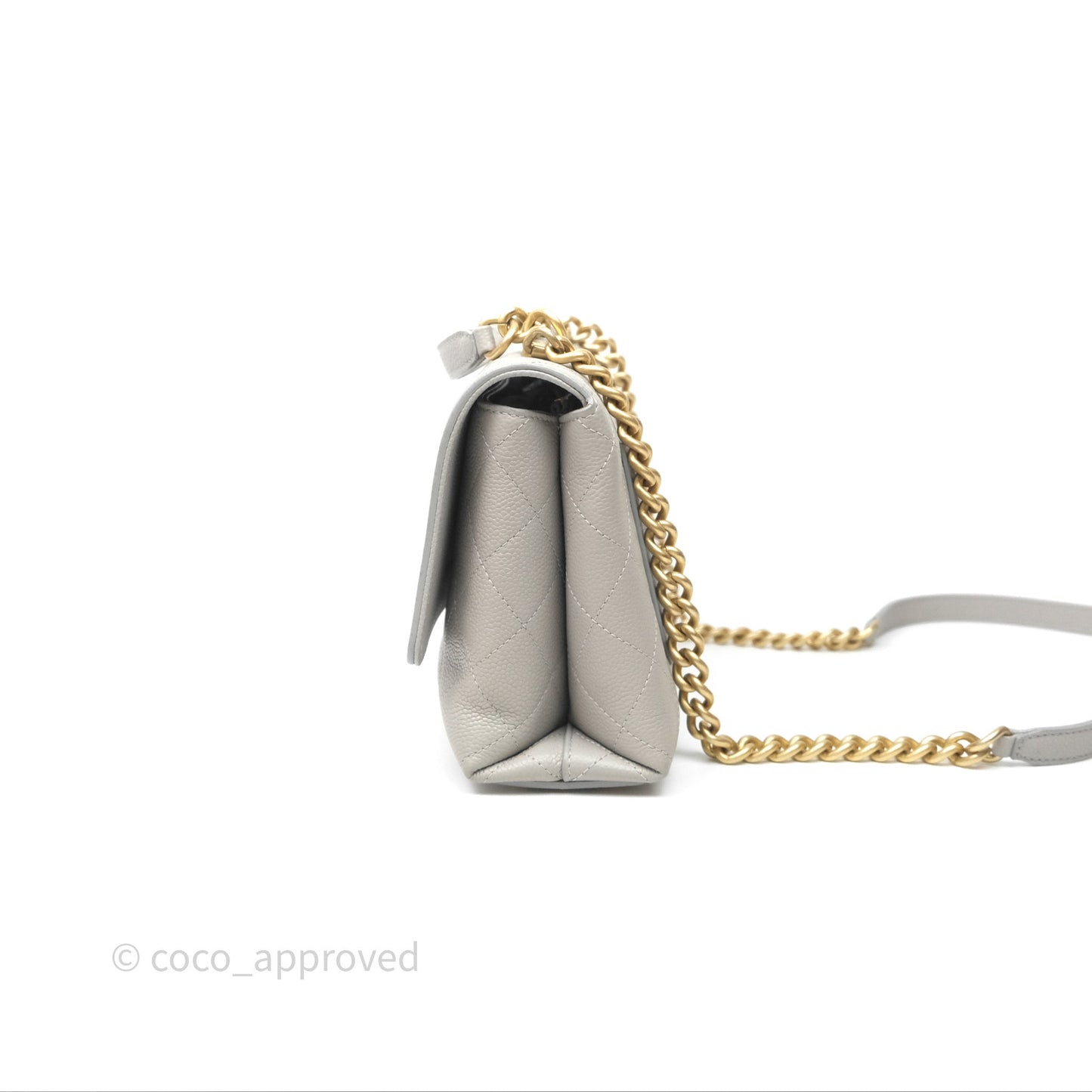 Chanel Chic Affinity Small Grained Calfskin Grey Gold Hardware