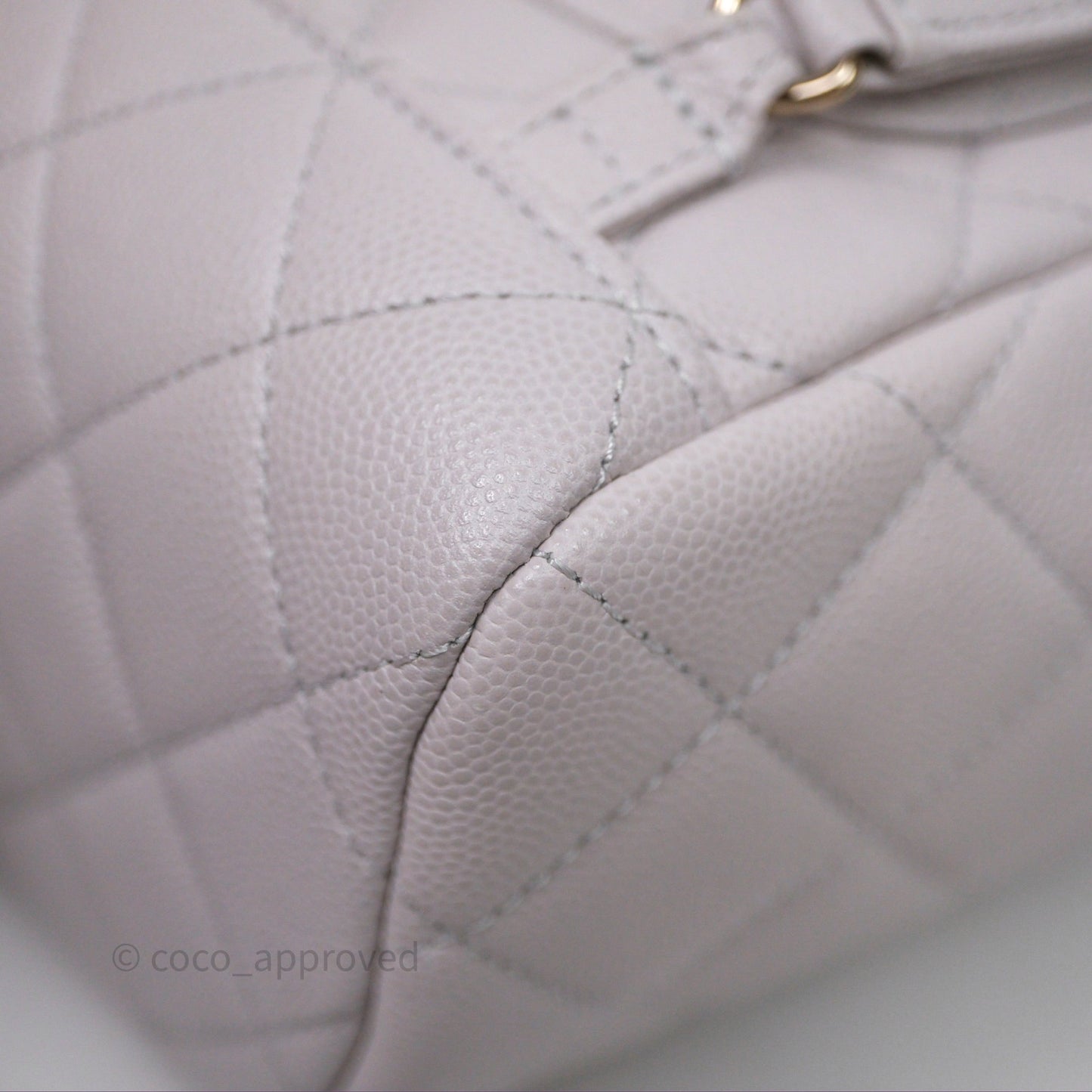 Chanel Mini Urban Spirit Backpack Pale Gray Caviar Gold Hardware