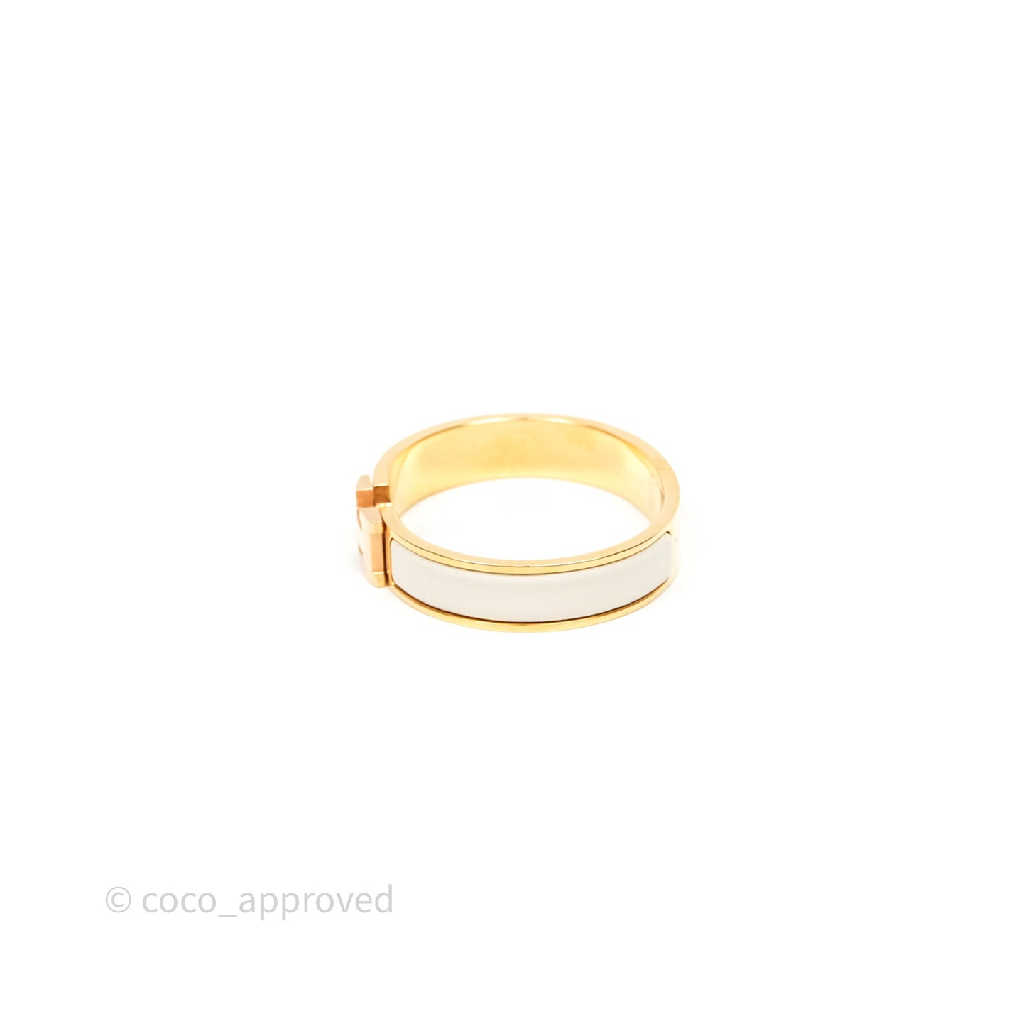 Hermès Clic H Bracelet White Rose Gold Hardware PM