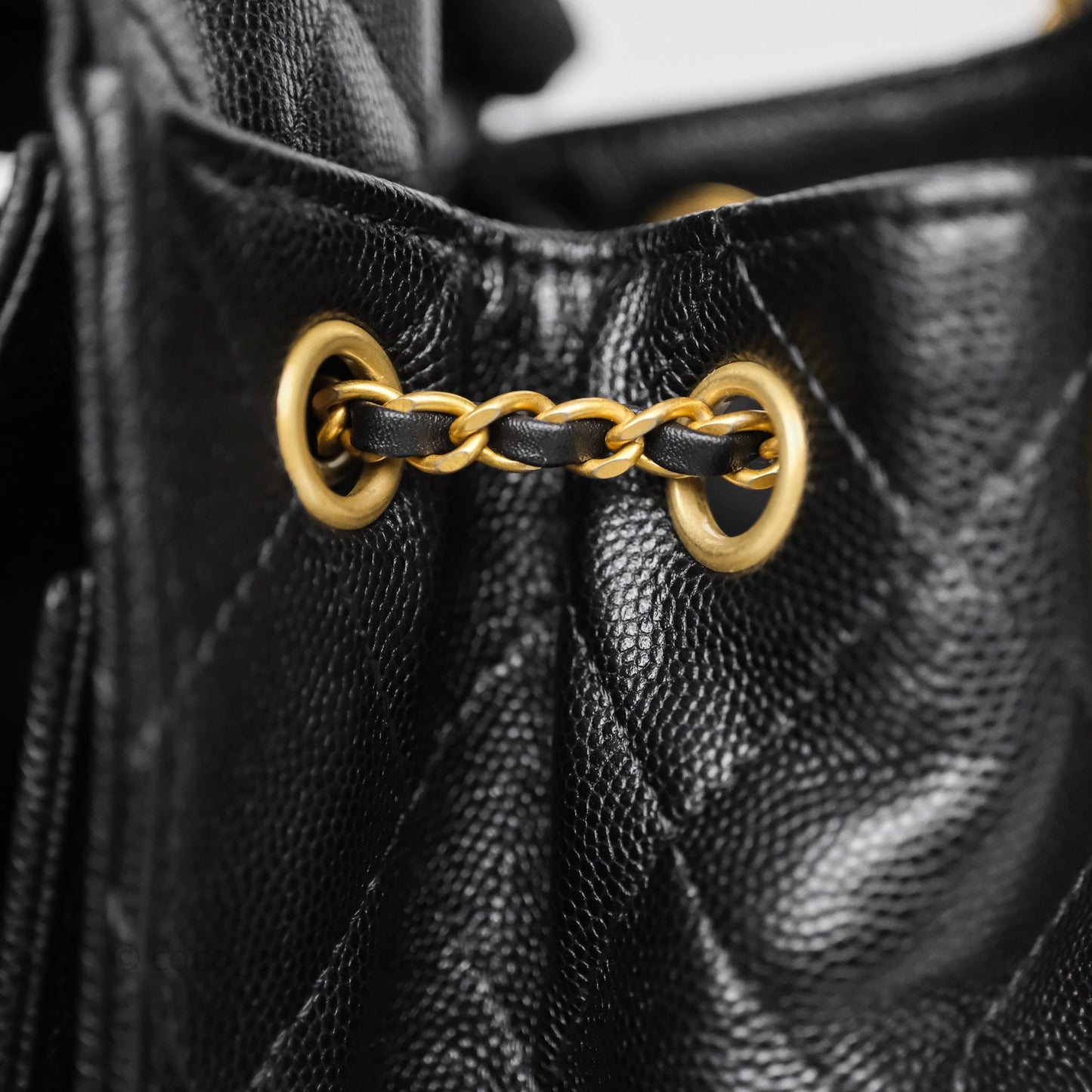 Chanel 25 Small Black Caviar Aged Gold Hardware