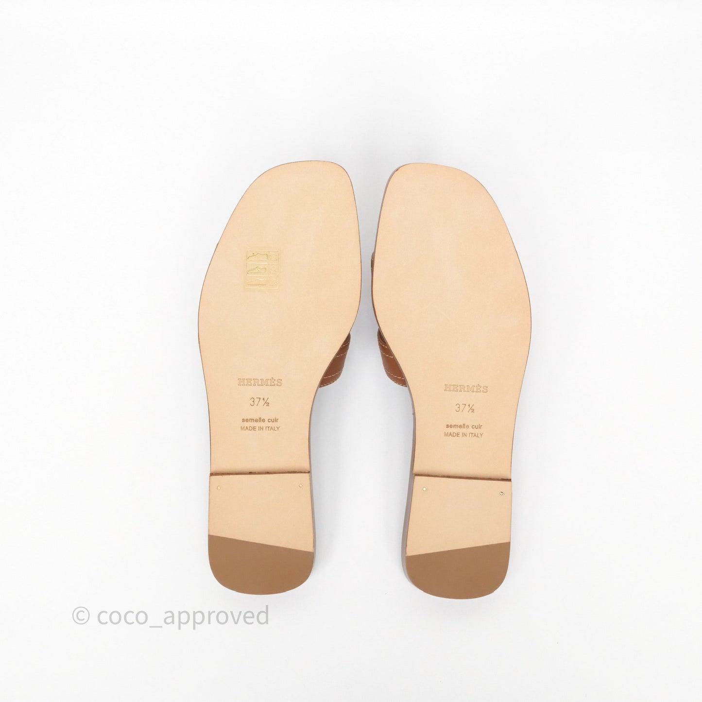Hermès Oran Sandals in Gold Size 37.5