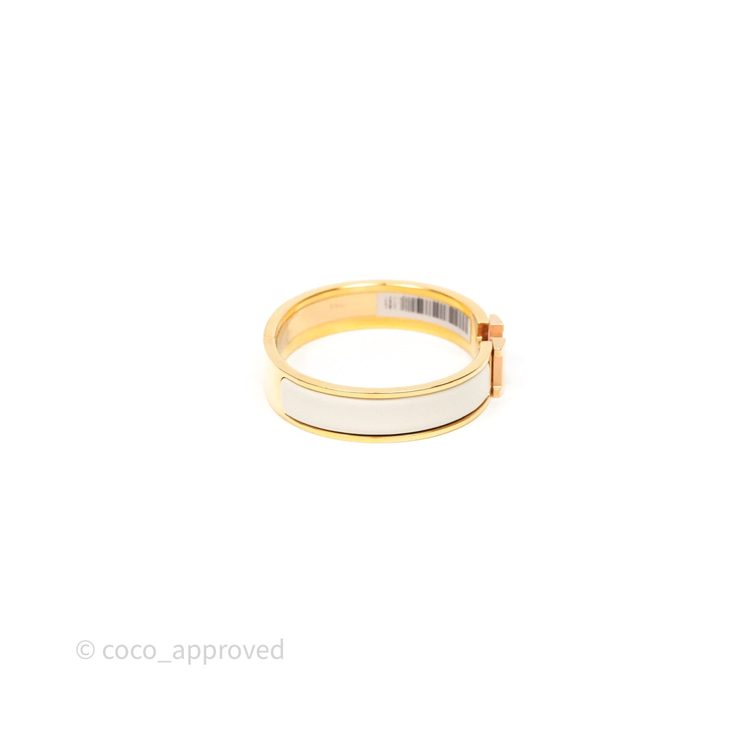 Hermès Clic H Bracelet White Rose Gold Hardware PM
