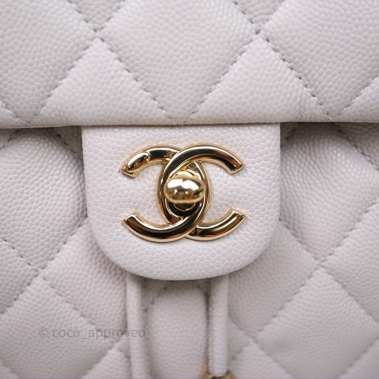 Chanel Mini Urban Spirit Backpack Pale Gray Caviar Gold Hardware