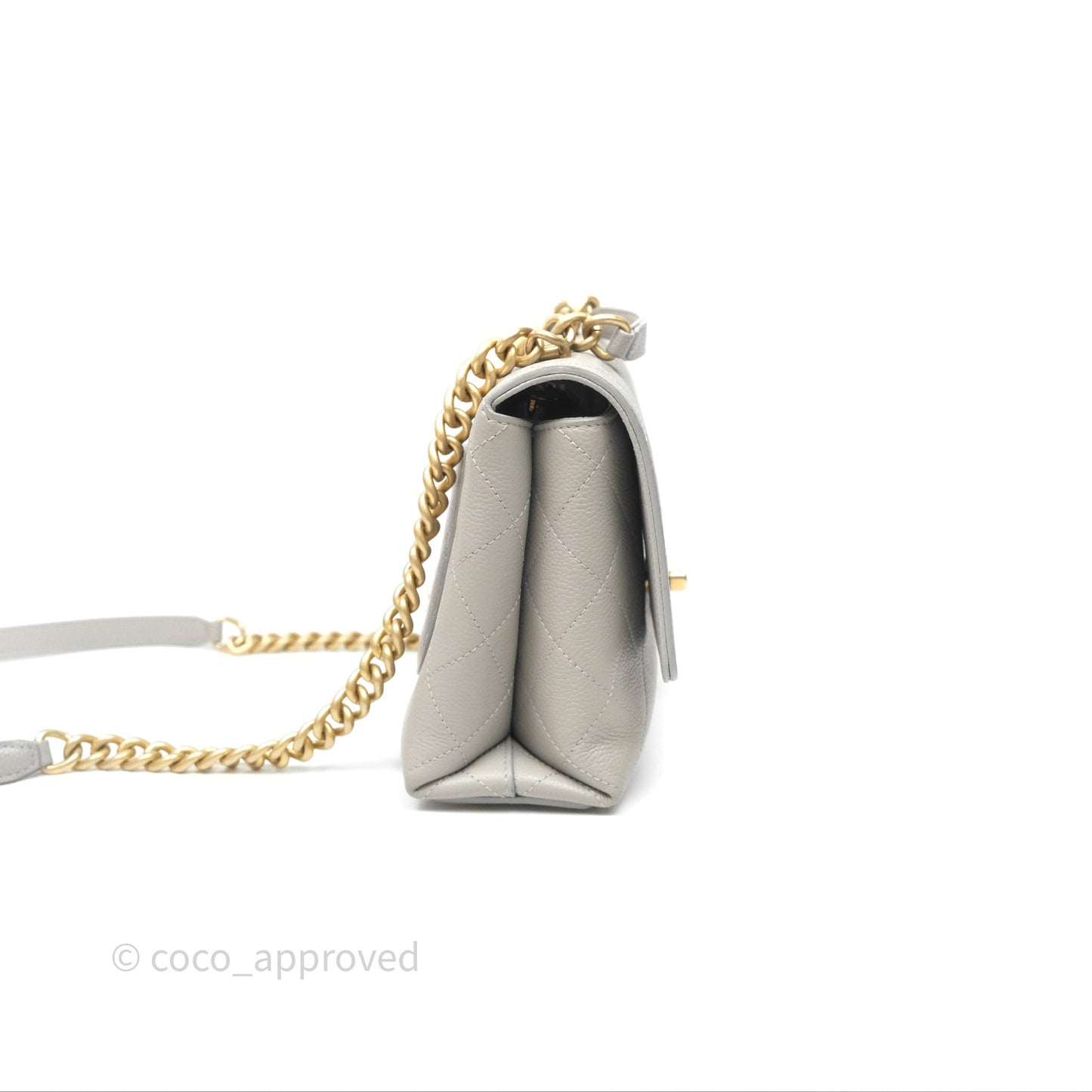 Chanel Chic Affinity Small Grained Calfskin Grey Gold Hardware