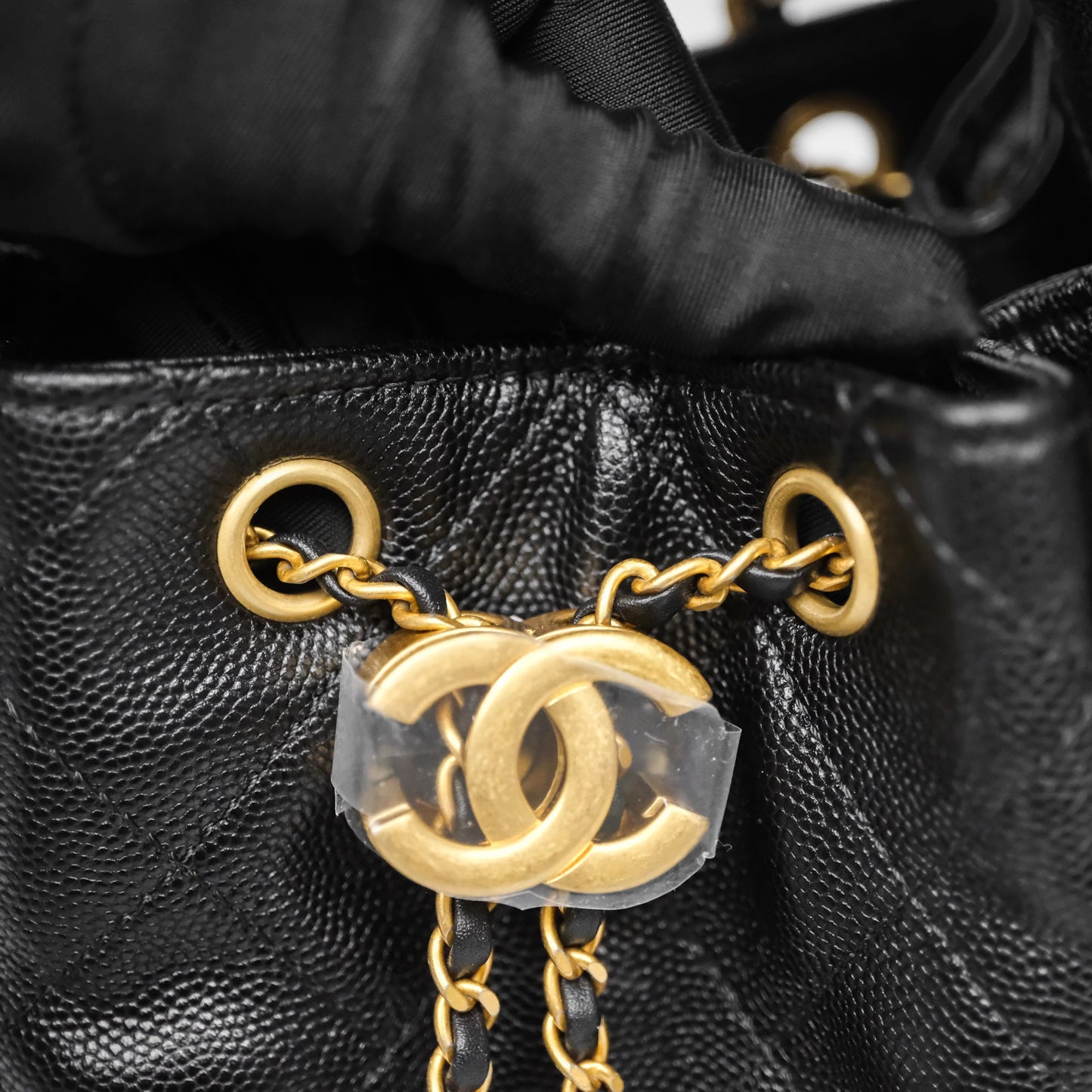 Chanel 25 Small Black Caviar Aged Gold Hardware