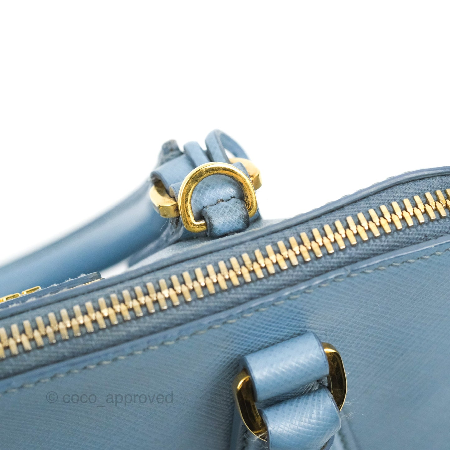Prada Saffiano Lux Small Promenade Tote Light Blue