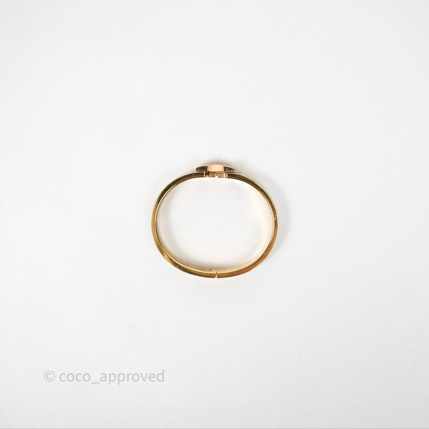 Hermès Clic H Bracelet White Rose Gold Hardware PM