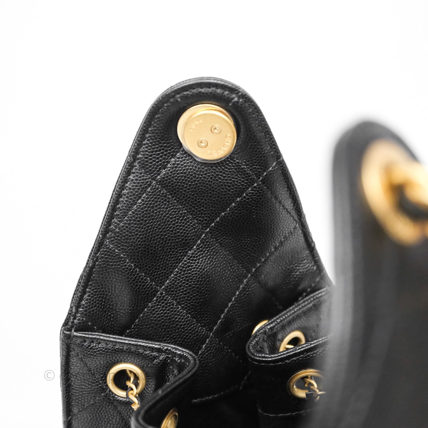 Chanel 25 Small Black Caviar Aged Gold Hardware