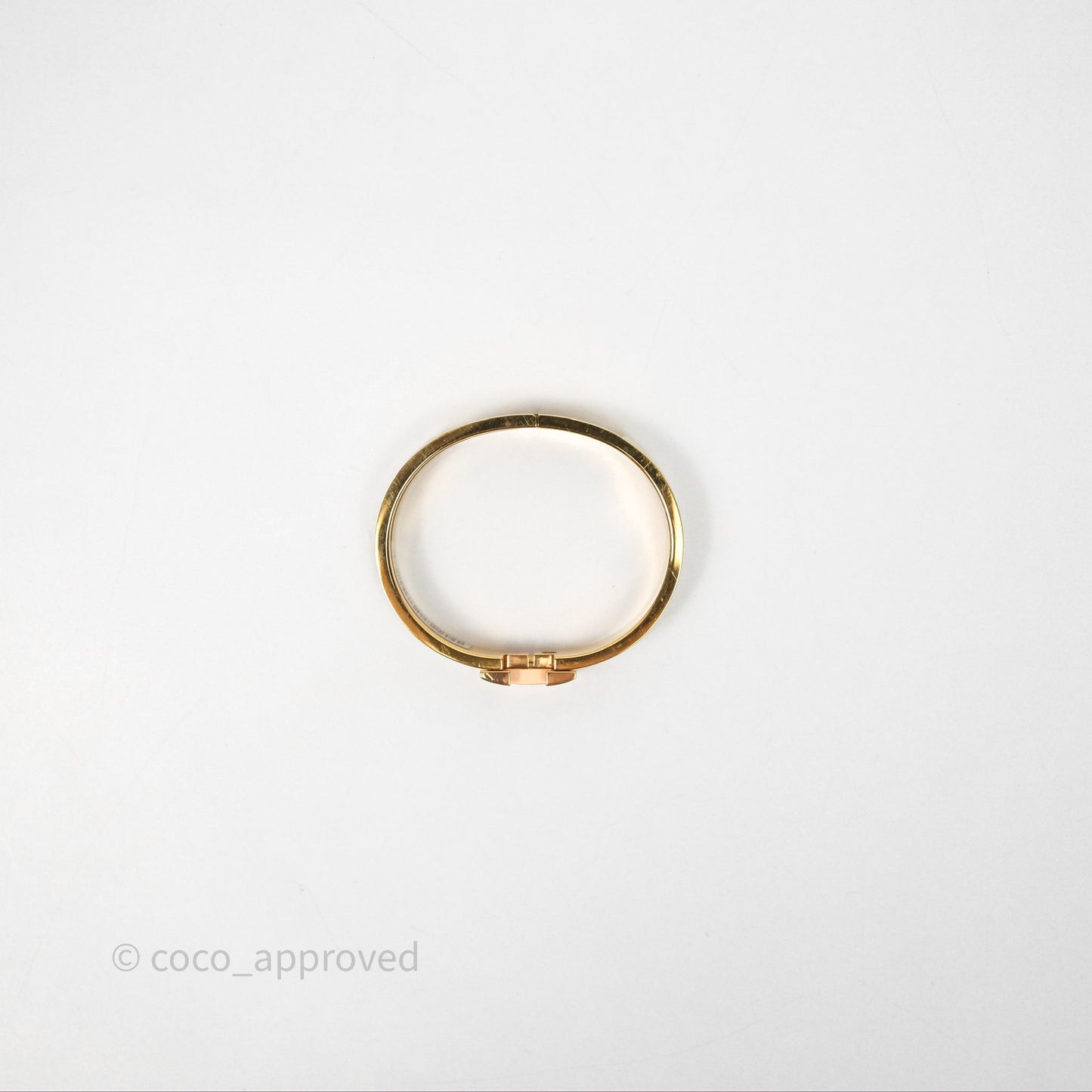 Hermès Clic H Bracelet White Rose Gold Hardware PM