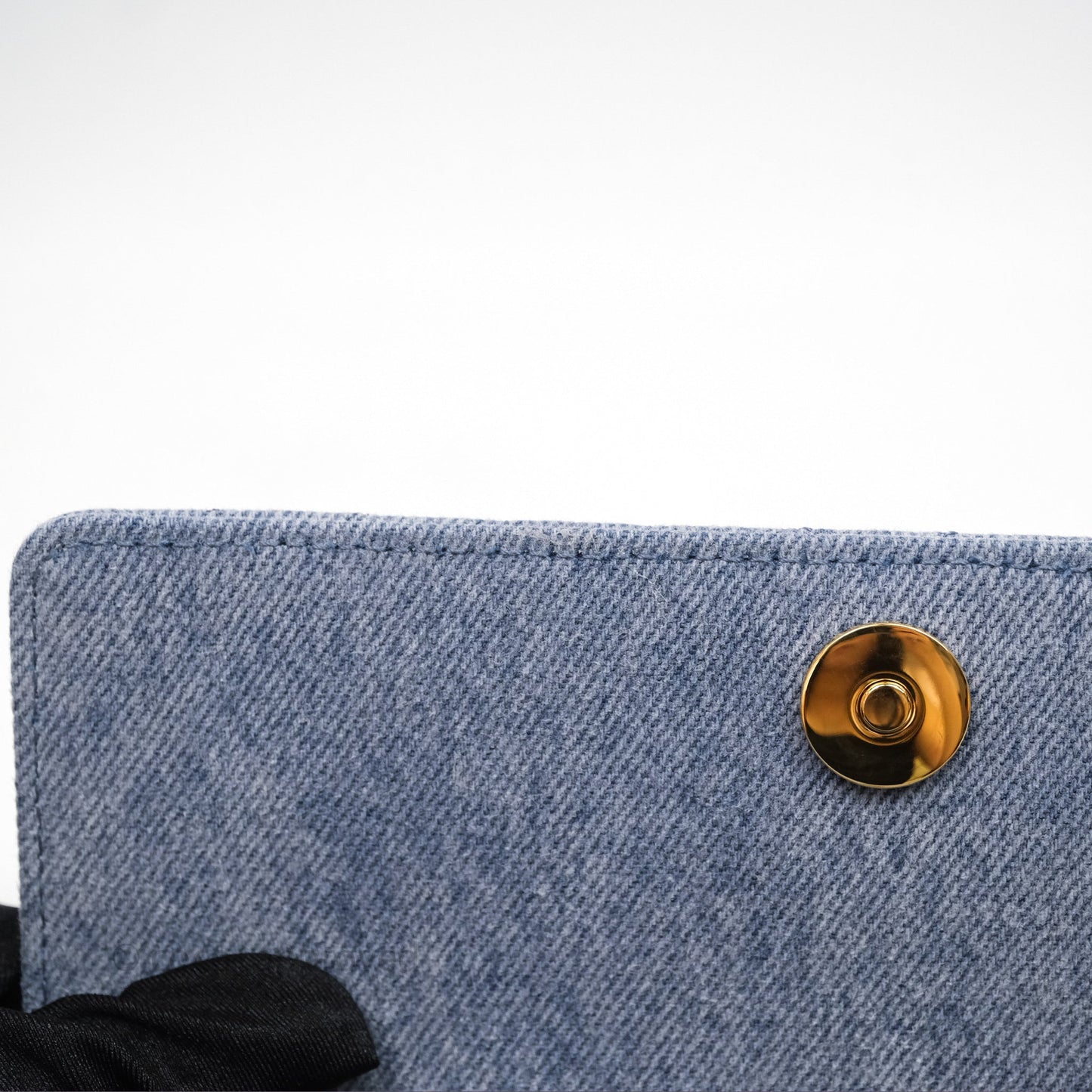 Christian Dior Dior Caro Pouch with Chain Blue Macrocannage Denim