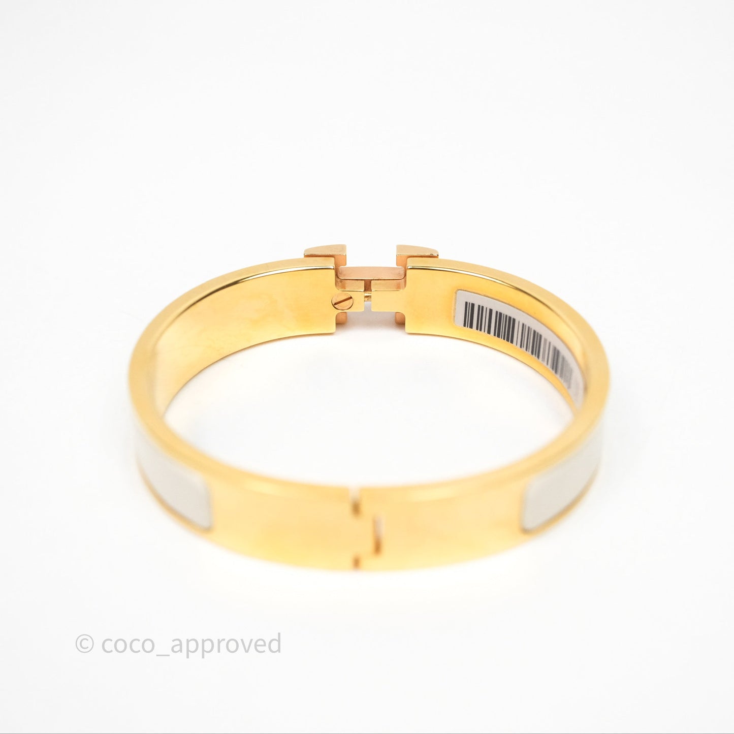 Hermès Clic H Bracelet White Rose Gold Hardware PM