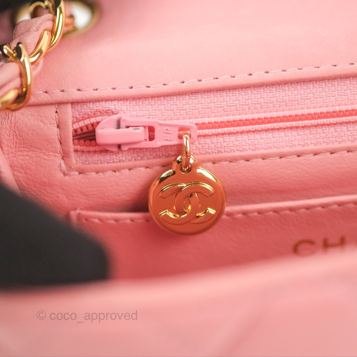 Chanel Quilted Vintage Mini Square Flap Pink Lambskin 24K Gold Hardware