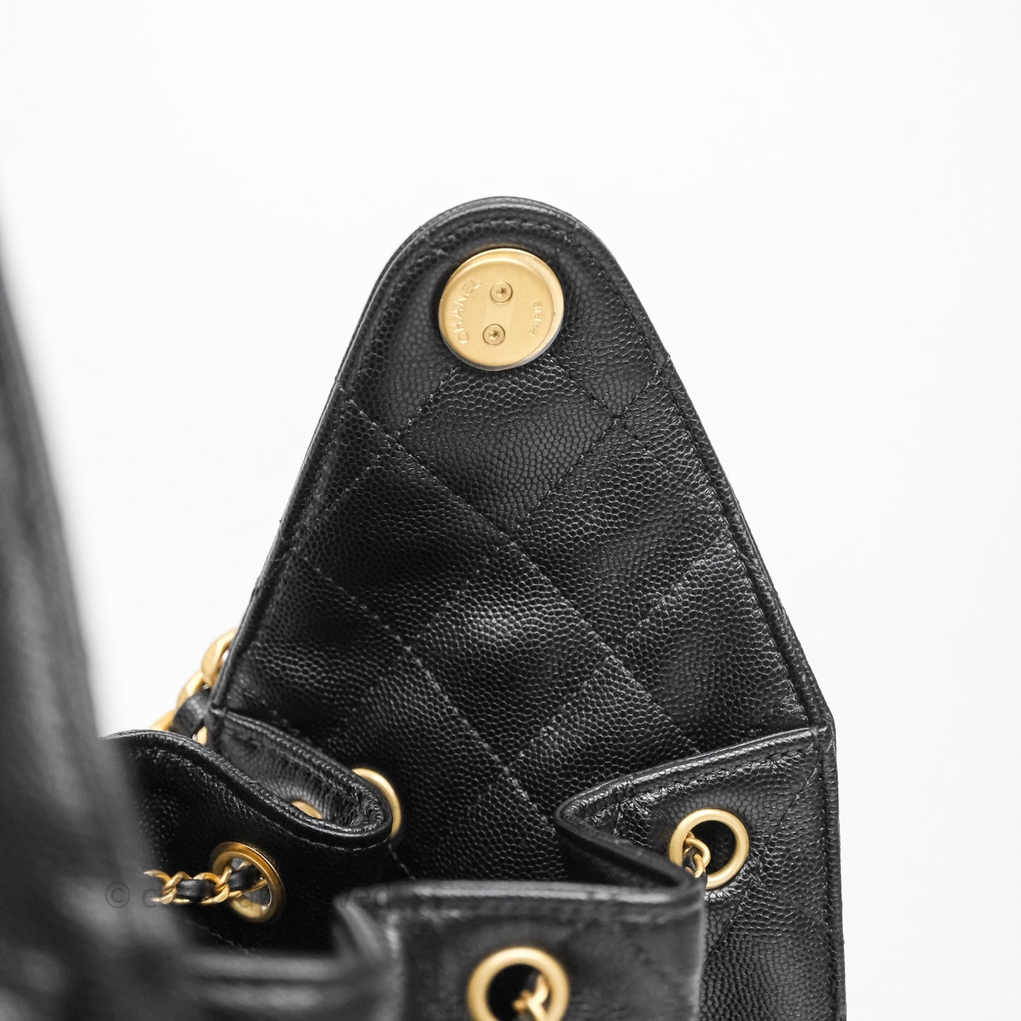 Chanel 25 Small Black Caviar Aged Gold Hardware