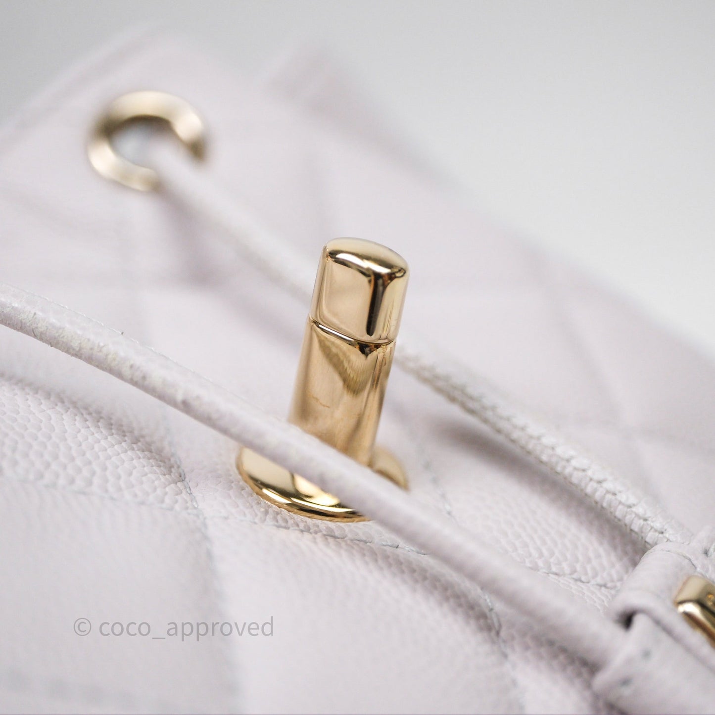 Chanel Mini Urban Spirit Backpack Pale Gray Caviar Gold Hardware