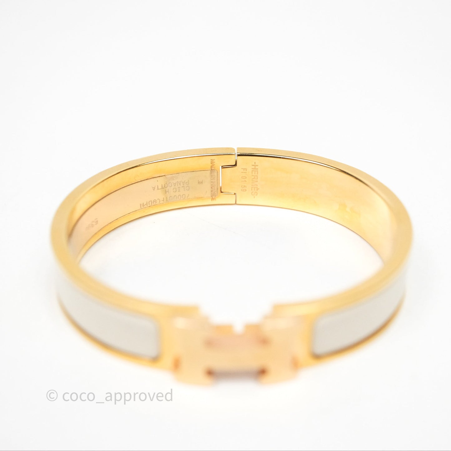 Hermès Clic H Bracelet White Rose Gold Hardware PM