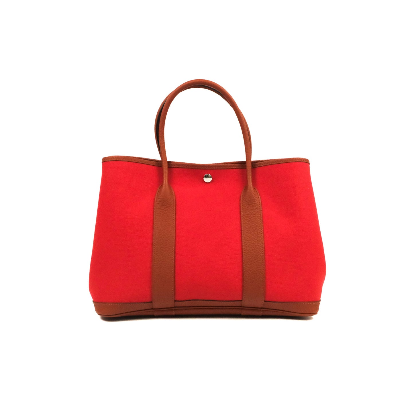 Hermès Garden Party 36 Red Clemence Canvas