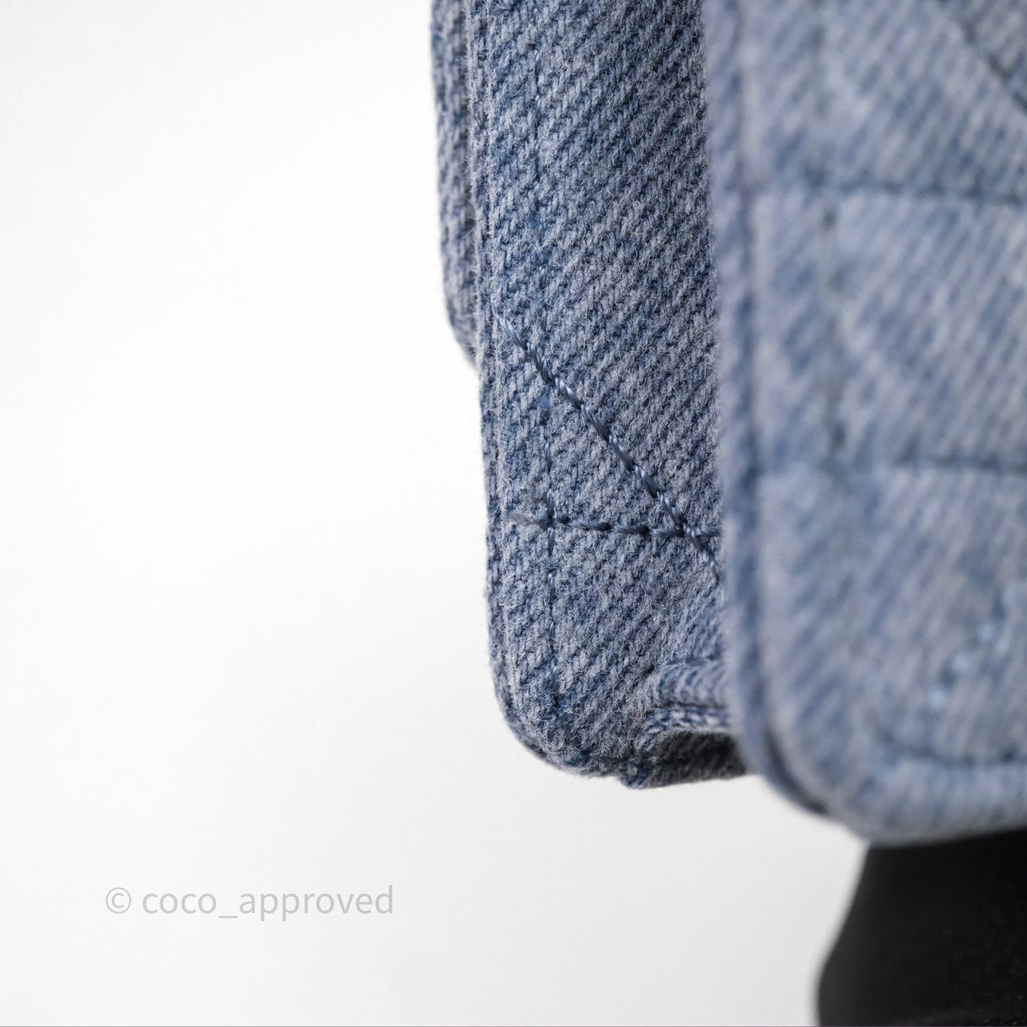 Christian Dior Dior Caro Pouch with Chain Blue Macrocannage Denim