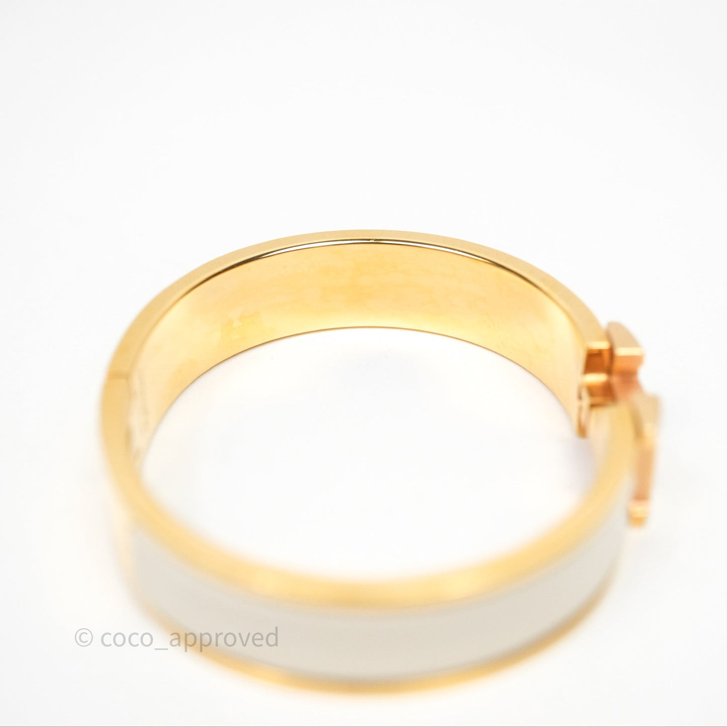 Hermès Clic H Bracelet White Rose Gold Hardware PM