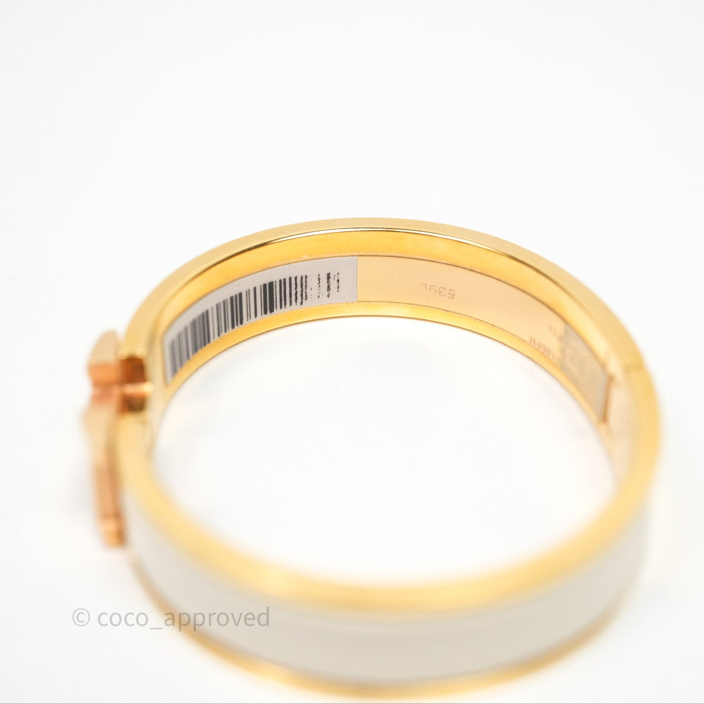 Hermès Clic H Bracelet White Rose Gold Hardware PM