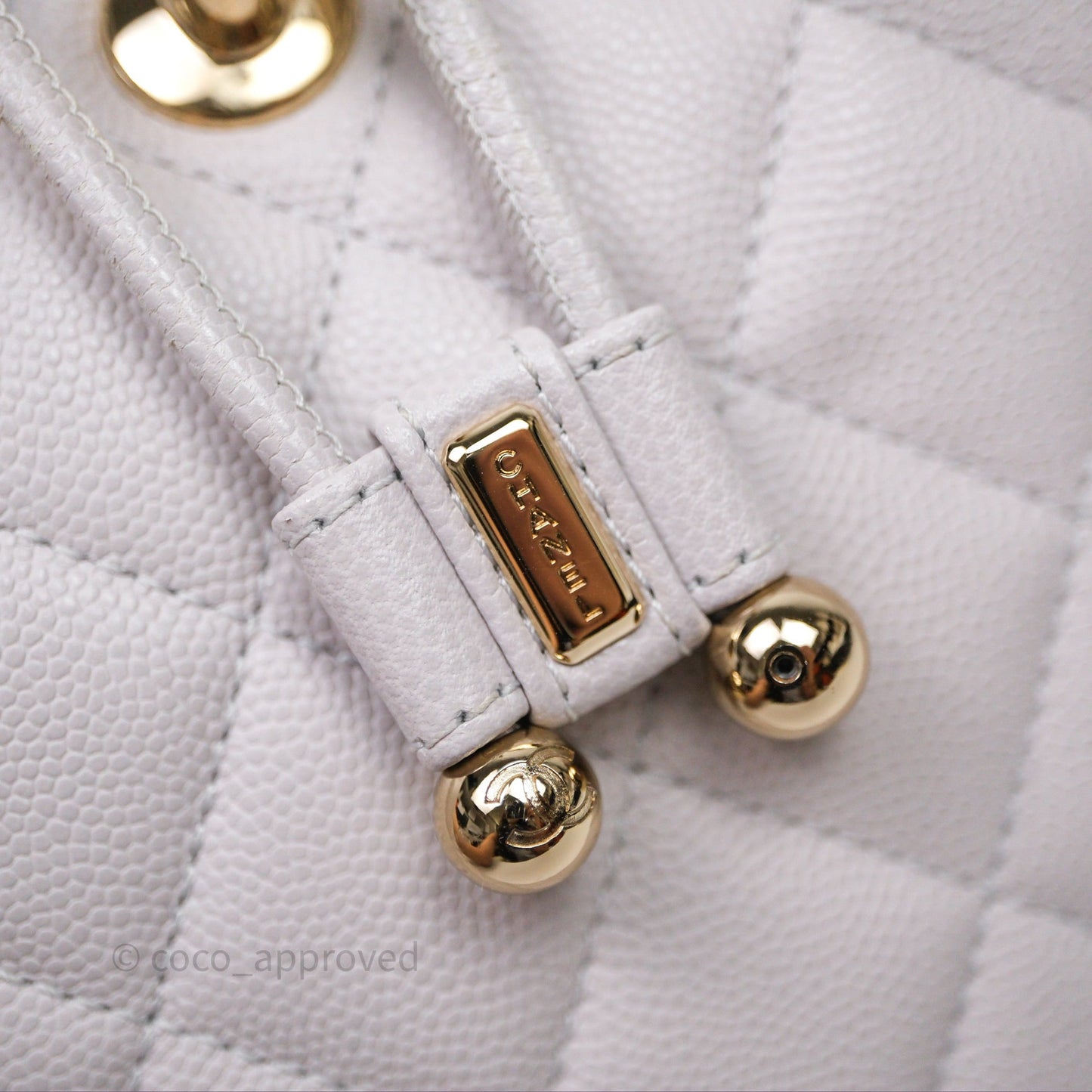 Chanel Mini Urban Spirit Backpack Pale Gray Caviar Gold Hardware