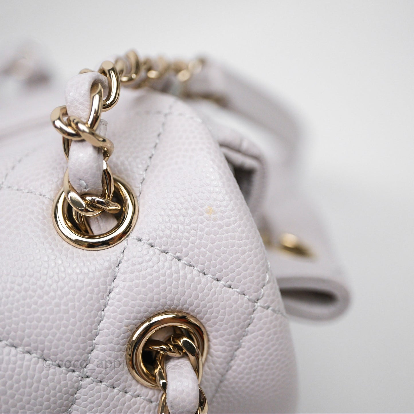 Chanel Mini Urban Spirit Backpack Pale Gray Caviar Gold Hardware