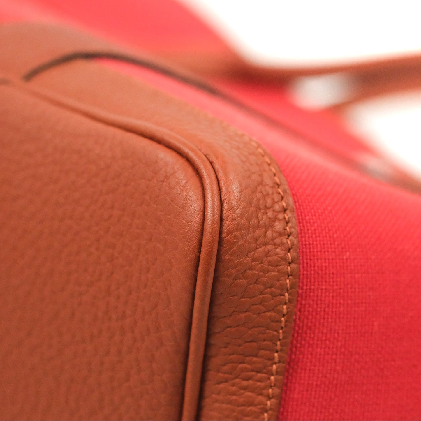 Hermès Garden Party 36 Red Clemence Canvas