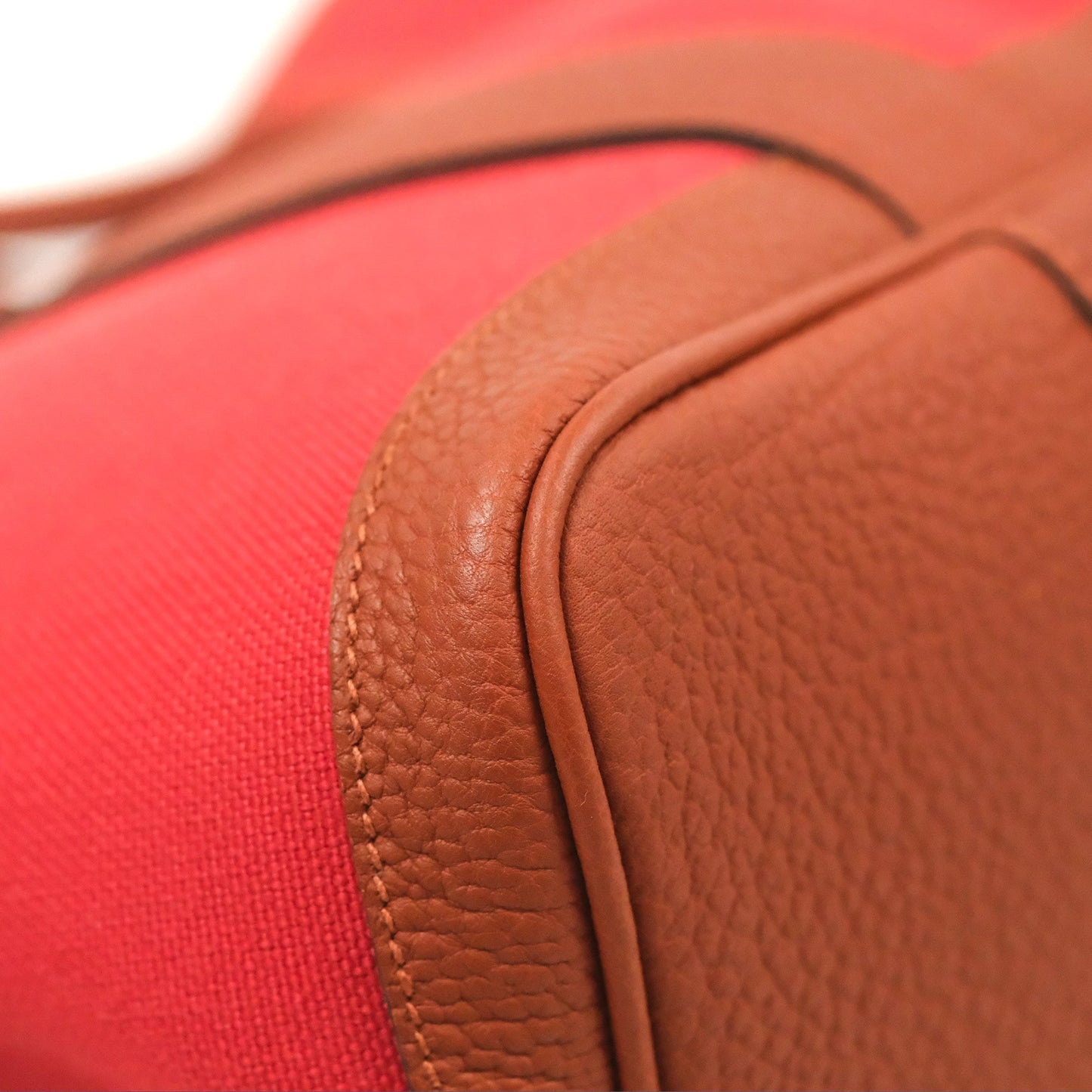 Hermès Garden Party 36 Red Clemence Canvas