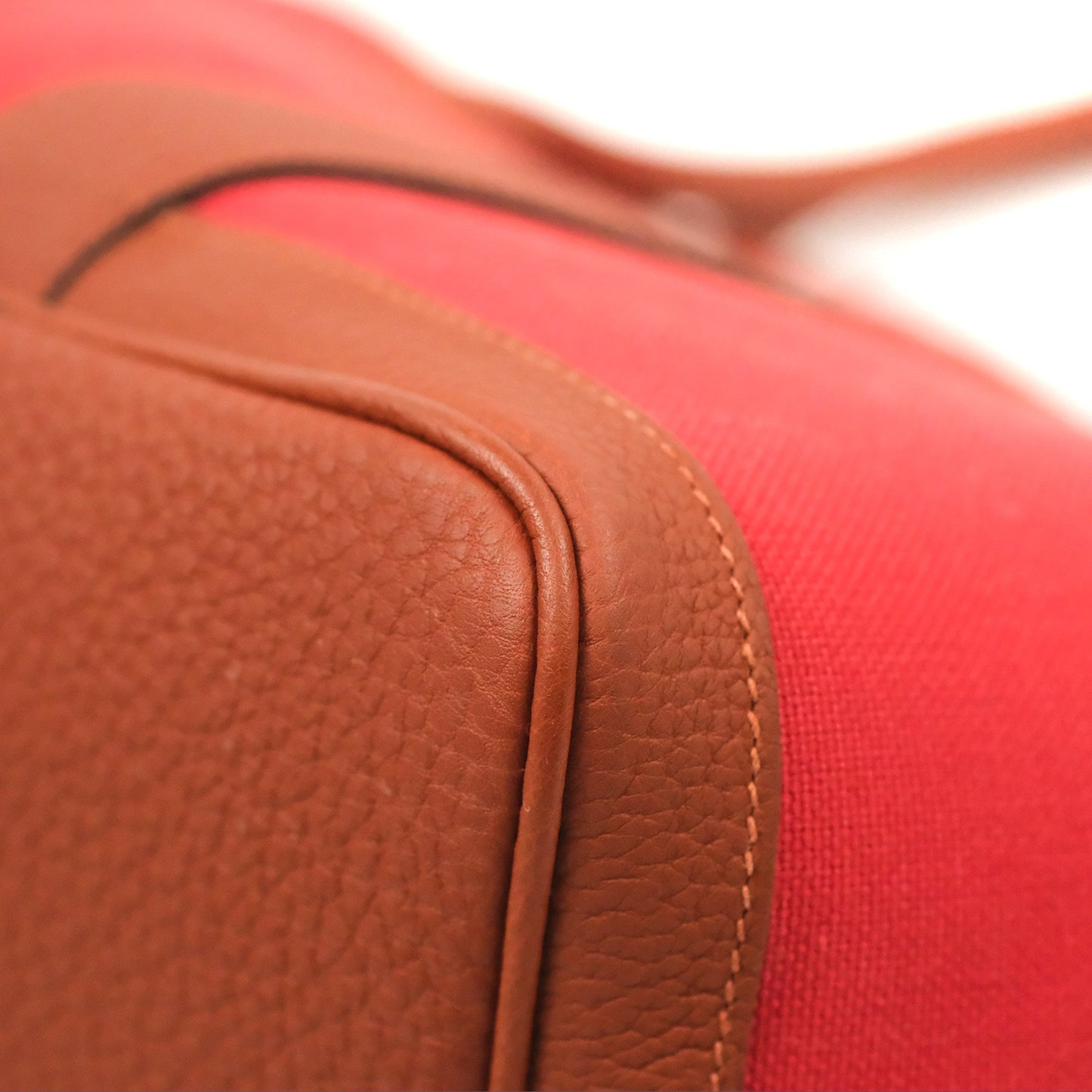 Hermès Garden Party 36 Red Clemence Canvas