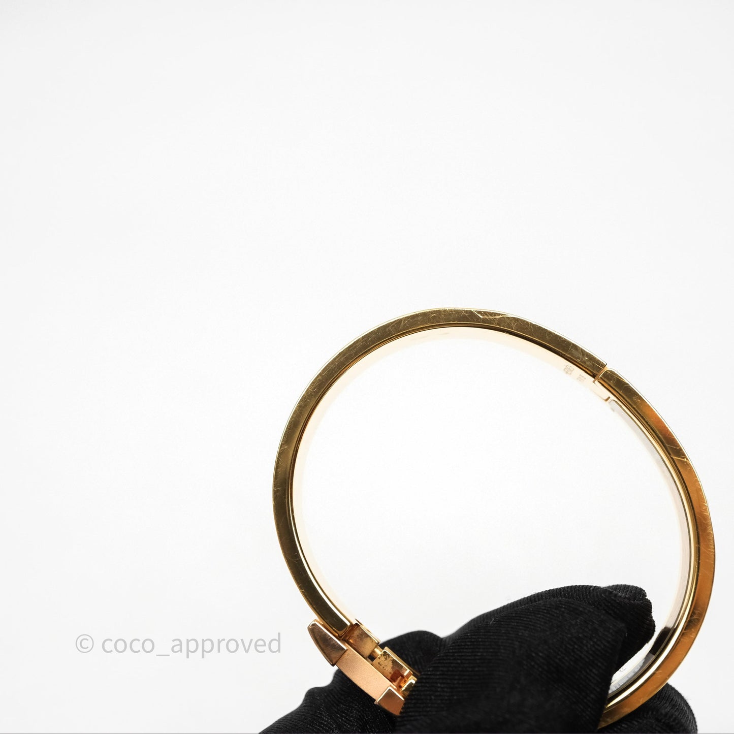 Hermès Clic H Bracelet White Rose Gold Hardware PM