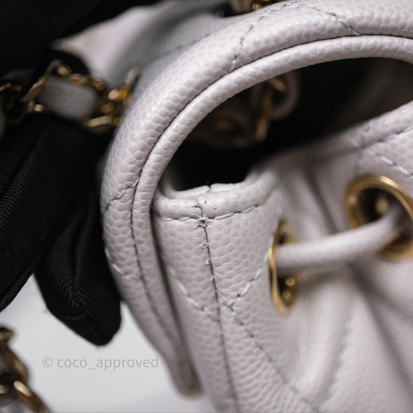 Chanel Mini Urban Spirit Backpack Pale Gray Caviar Gold Hardware