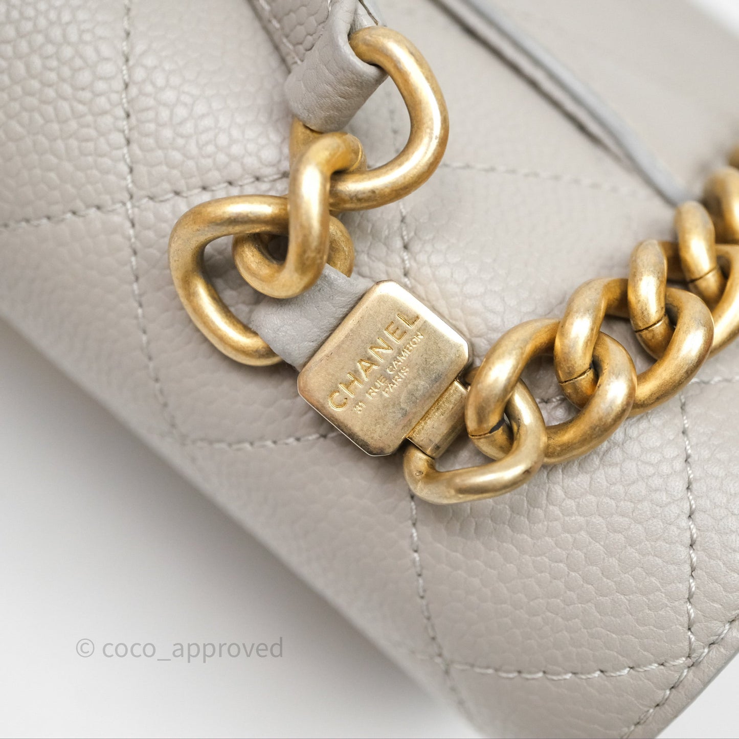 Chanel Chic Affinity Small Grained Calfskin Grey Gold Hardware