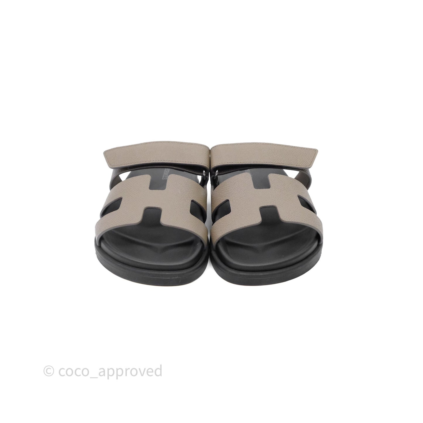 Hermès Chypre Sandal Calfskin Etoupe Size 37.5