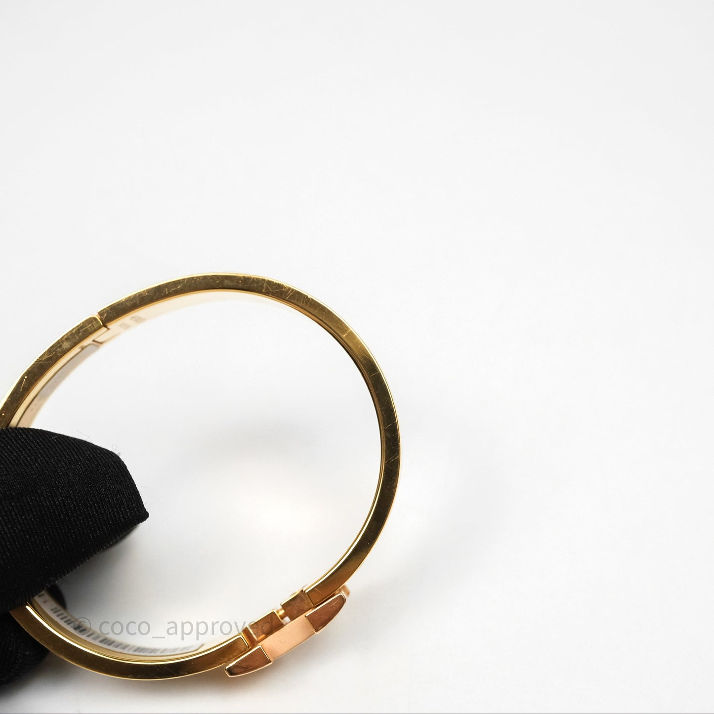 Hermès Clic H Bracelet White Rose Gold Hardware PM