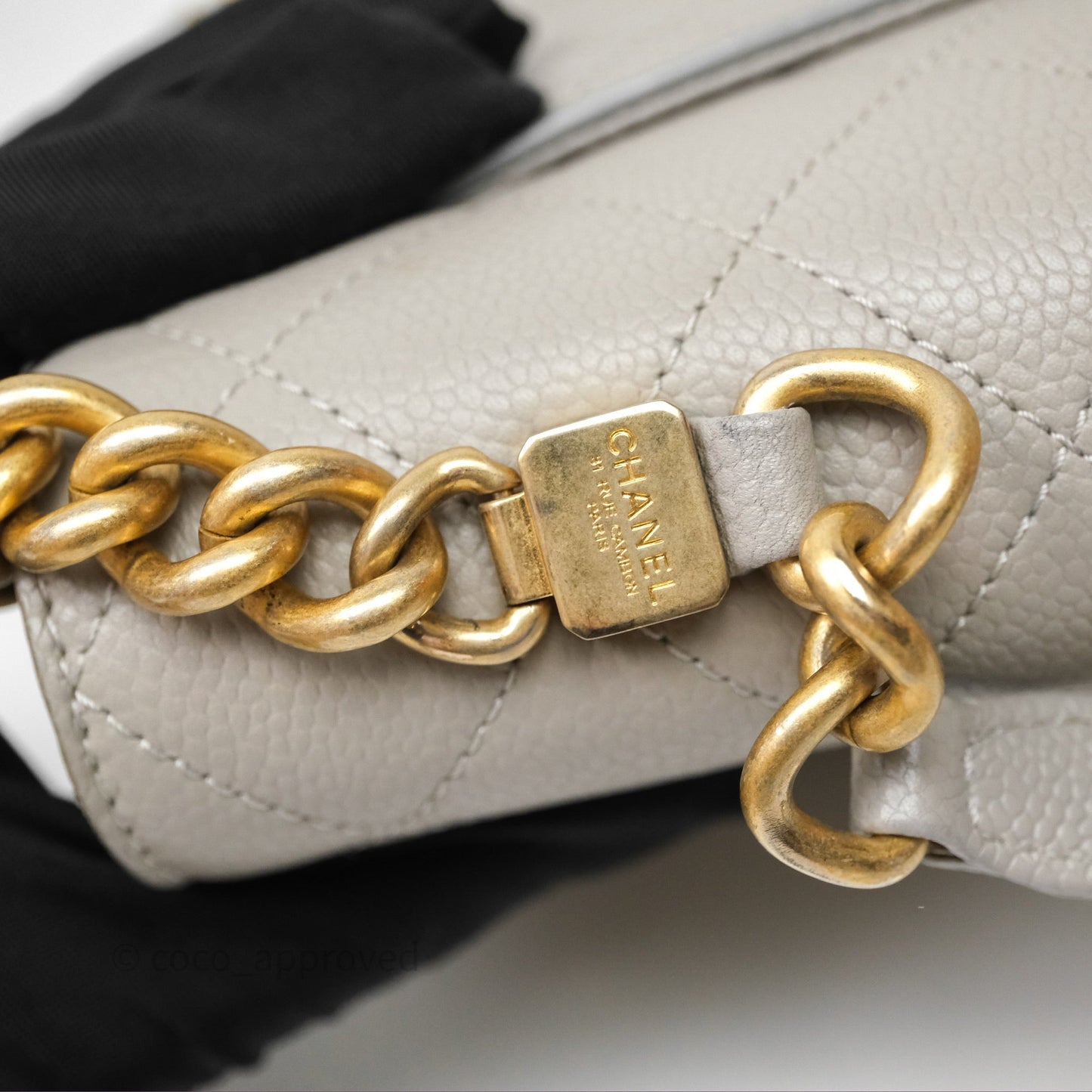 Chanel Chic Affinity Small Grained Calfskin Grey Gold Hardware