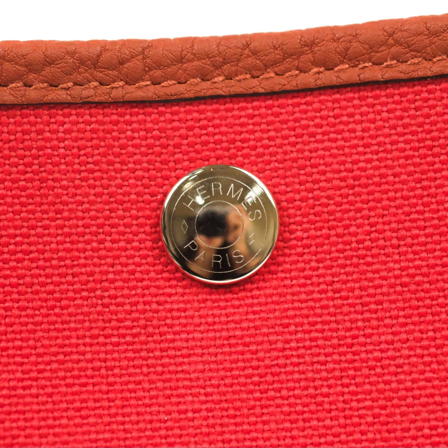 Hermès Garden Party 36 Red Clemence Canvas