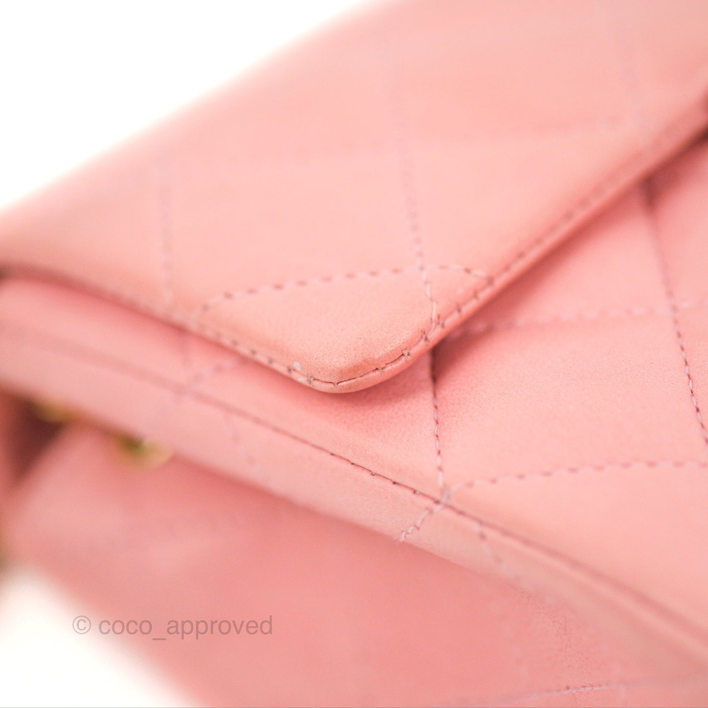 Chanel Quilted Vintage Mini Square Flap Pink Lambskin 24K Gold Hardware