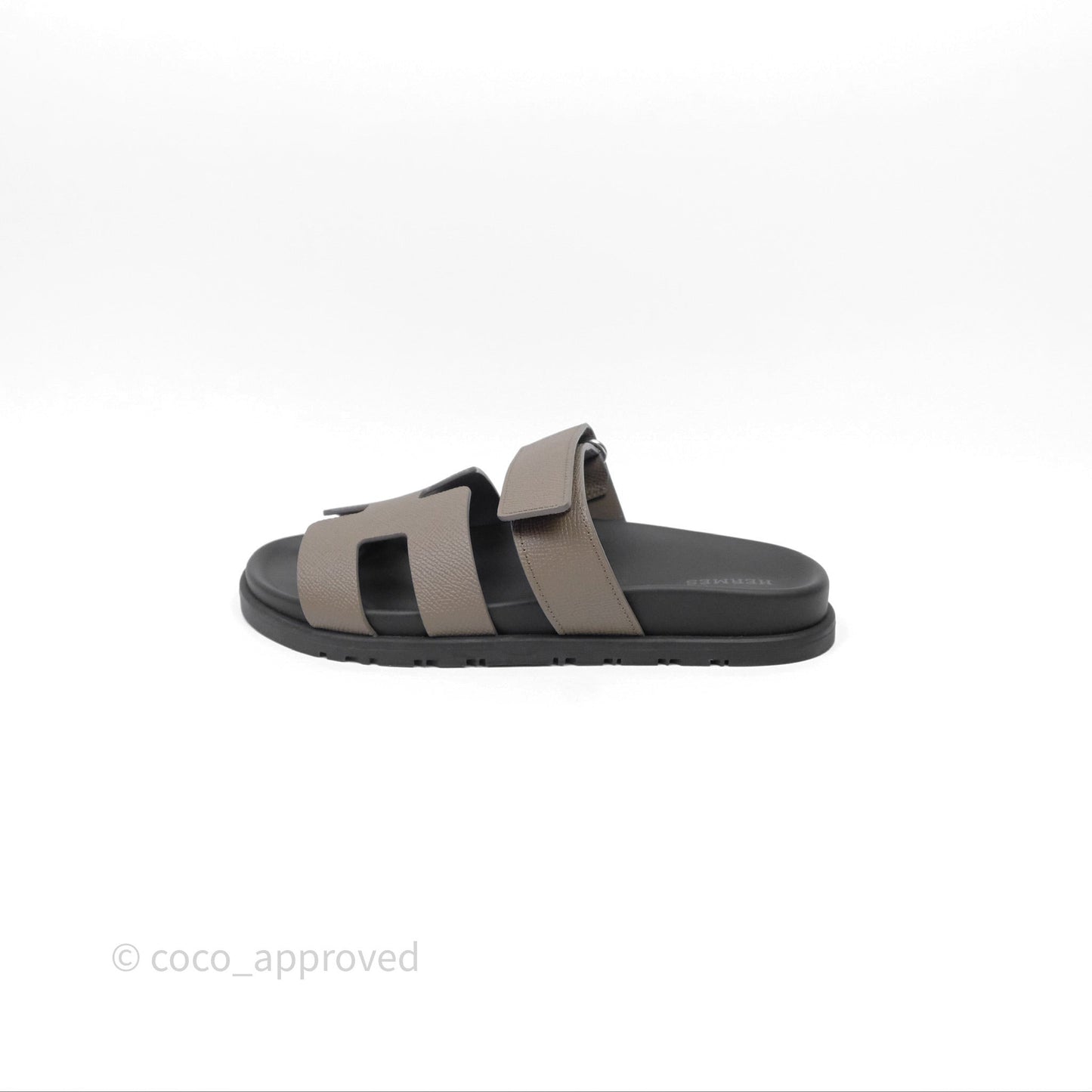 Hermès Chypre Sandal Calfskin Etoupe Size 37.5