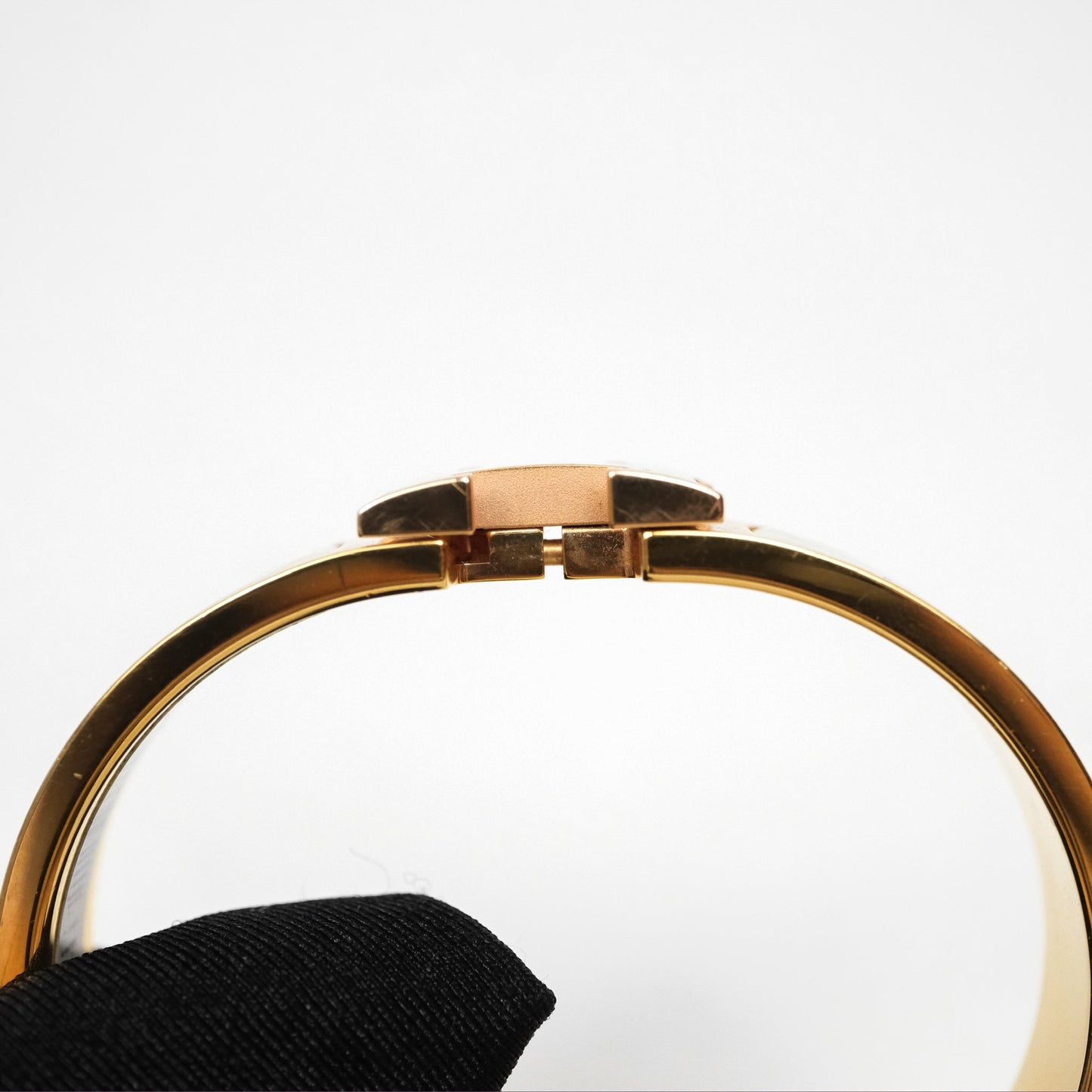 Hermès Clic H Bracelet White Rose Gold Hardware PM