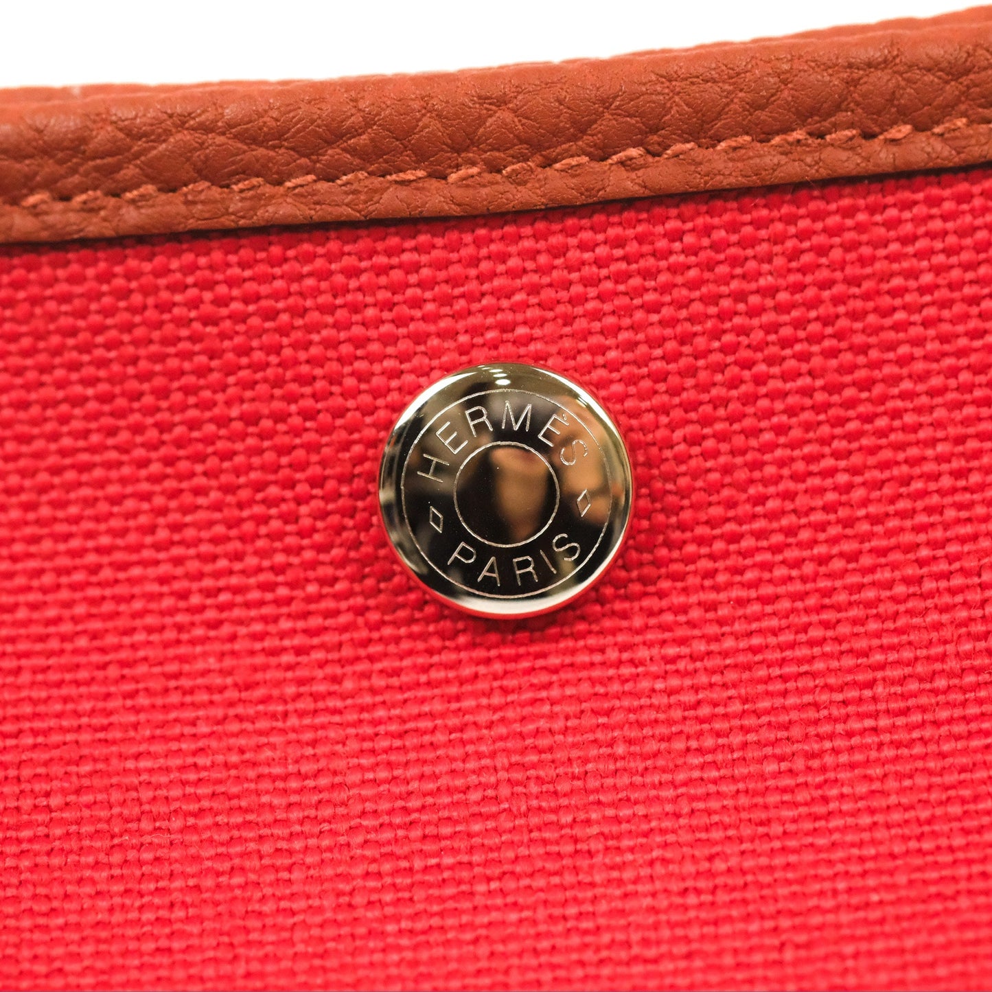 Hermès Garden Party 36 Red Clemence Canvas